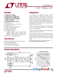 Datasheet LTC2222-11 manufacturer Linear