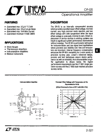 Datasheet OP-05EN8 manufacturer Linear