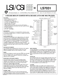 Datasheet LS7031 manufacturer LSI