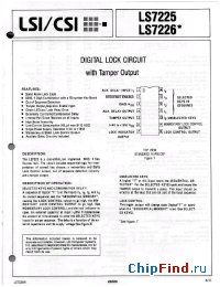 Datasheet LS7225-S manufacturer LSI