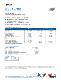 Datasheet 6881-700 manufacturer M/A-COM