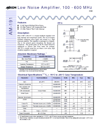 Datasheet AM-191 manufacturer M/A-COM