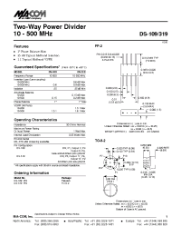 Datasheet DS-109319 manufacturer M/A-COM