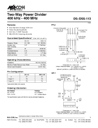 Datasheet DS-113PIN manufacturer M/A-COM