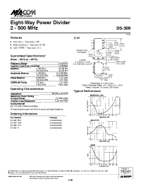 Datasheet DS-309TNC manufacturer M/A-COM