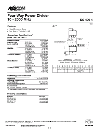 Datasheet DS-409-4SMA manufacturer M/A-COM