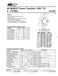 Datasheet DU1260T manufacturer M/A-COM