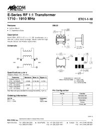 Datasheet ETC-1-1-10 manufacturer M/A-COM