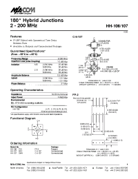 Datasheet HH-107BNC manufacturer M/A-COM