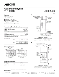 Datasheet JHS-113PIN manufacturer M/A-COM