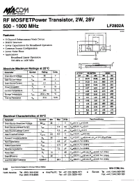 Datasheet LF2802A manufacturer M/A-COM