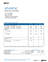 Datasheet M74M74C manufacturer M/A-COM