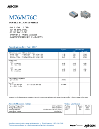 Datasheet M76C manufacturer M/A-COM
