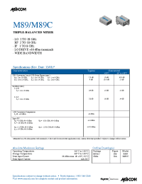 Datasheet M89 manufacturer M/A-COM