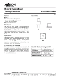 Datasheet MA4ST552 manufacturer M/A-COM