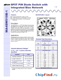 Datasheet MA4SW510B-1 manufacturer M/A-COM