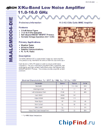 Datasheet MAALGM0004-DIE manufacturer M/A-COM