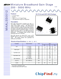 Datasheet MAALSS0012TR6 manufacturer M/A-COM