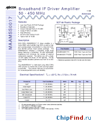 Datasheet MAAMMSS0017TR manufacturer M/A-COM