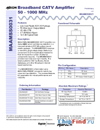 Datasheet MAAMSS0031TR-3000 manufacturer M/A-COM