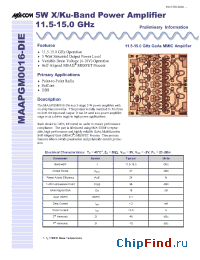 Datasheet MAAPGM0016-DIE manufacturer M/A-COM