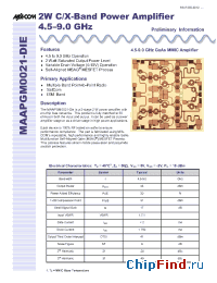 Datasheet MAAPGM0021-DIE manufacturer M/A-COM