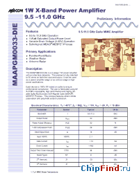 Datasheet MAAPGM0033-DIE manufacturer M/A-COM