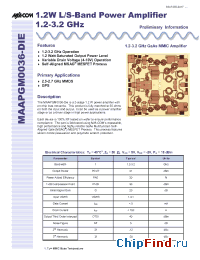 Datasheet MAAPGM0036-DIE manufacturer M/A-COM