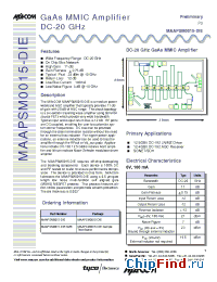 Datasheet MAAPSM0015-DIE-SMB manufacturer M/A-COM