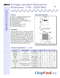 Datasheet MAAVCC0002 manufacturer M/A-COM