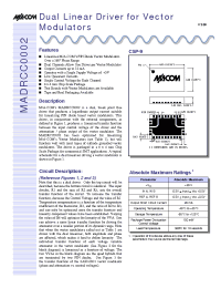 Datasheet MAMDCC0002-DC000 manufacturer M/A-COM