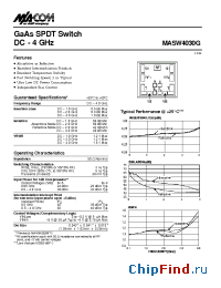 Datasheet MASW4030G manufacturer M/A-COM