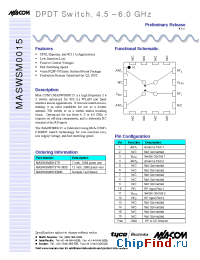 Datasheet MASWSM0015SMB manufacturer M/A-COM
