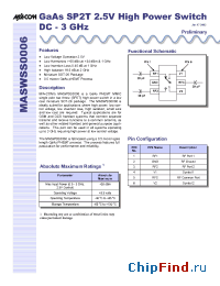 Datasheet MASWSS0006SMB manufacturer M/A-COM