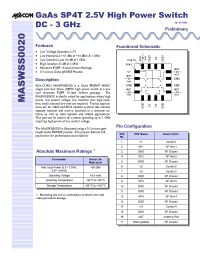 Datasheet MASWSS0020SMB manufacturer M/A-COM