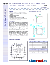 Datasheet MASWSS0049-XFLSO manufacturer M/A-COM