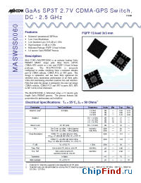 Datasheet MASWSS0060TR manufacturer M/A-COM