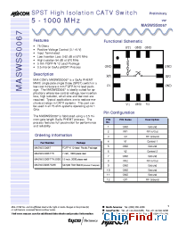 Datasheet MASWSS0067TR manufacturer M/A-COM