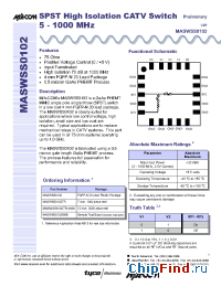 Datasheet MASWSS0102 manufacturer M/A-COM