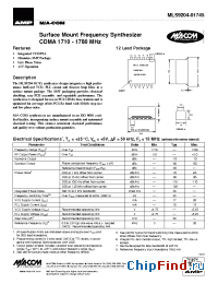 Datasheet MLS9204-01745TR manufacturer M/A-COM