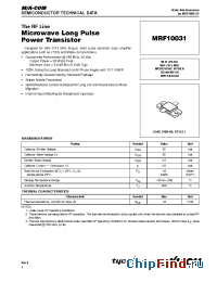 Datasheet MRF10031 manufacturer M/A-COM