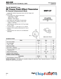 Datasheet MRF137 manufacturer M/A-COM