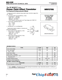 Datasheet MRF275G manufacturer M/A-COM