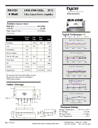 Datasheet PA1151 manufacturer M/A-COM
