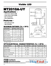 Datasheet MT2010A-UY manufacturer Marktech