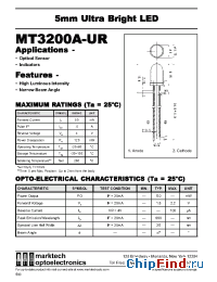 Datasheet MT3200A-UR manufacturer Marktech