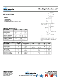 Datasheet MT3318-UYP22 manufacturer Marktech