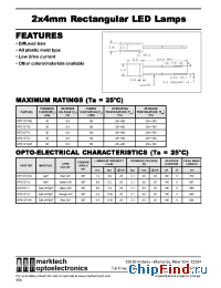 Datasheet MT412T-HR manufacturer Marktech