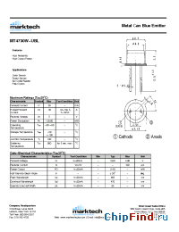 Datasheet MT4730W-UBL manufacturer Marktech
