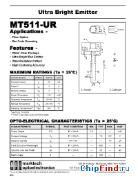 Datasheet MT511-UR manufacturer Marktech